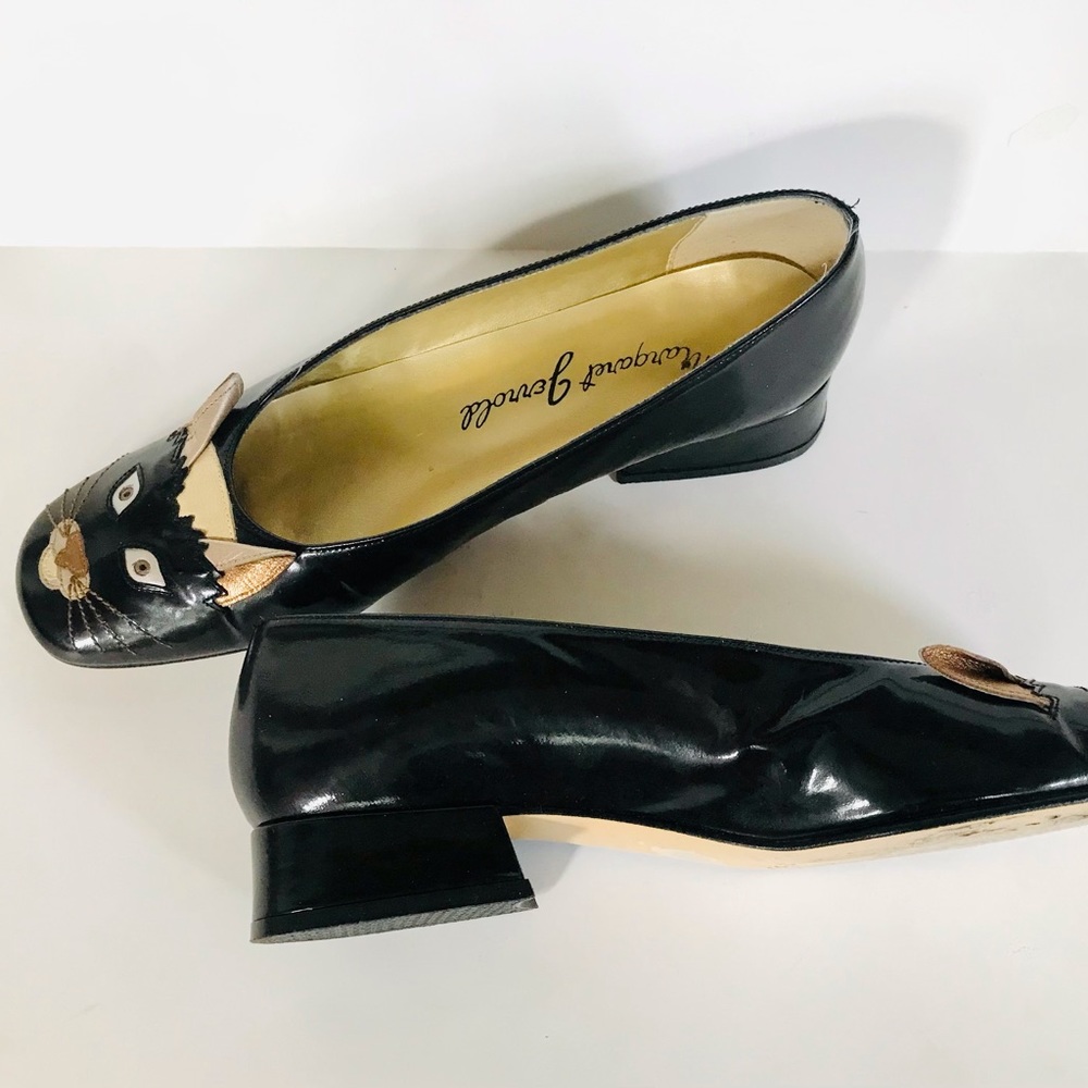 SOLD Do not purchase 🐈‍⬛ Meow! 80s Margaret Jerrold Cat Patent Leather Shoes 7 - Picture 6 of 6